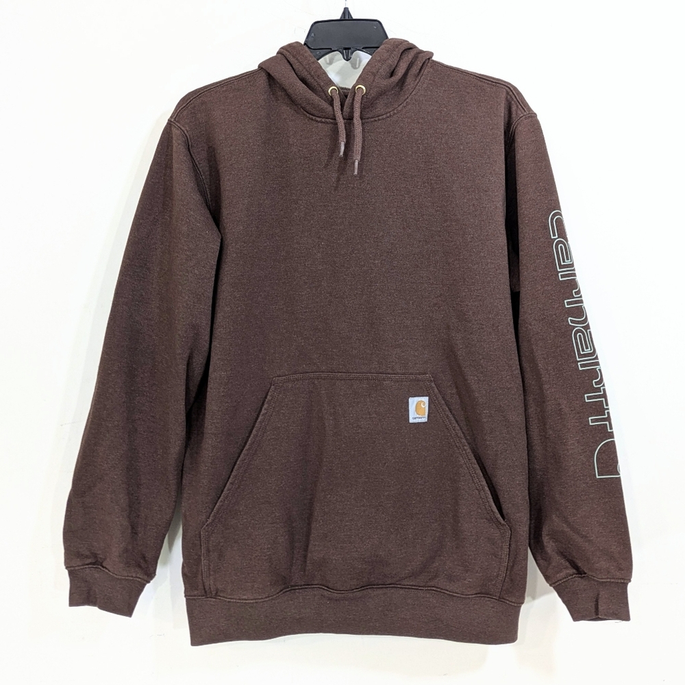 Carhartt Loose Fit Brown Hoodie - Size Large Mens - Mocha Heather - Picture 2 of 7